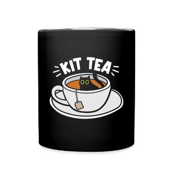 Lustiger Katzenliebhaber Tee - Tasse einfarbig - Schwarz - Vorne