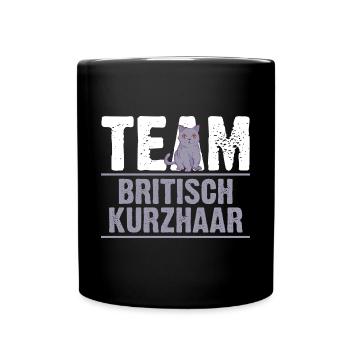 Britisch Kurzhaar Katze - Tasse einfarbig - Schwarz - Vorne