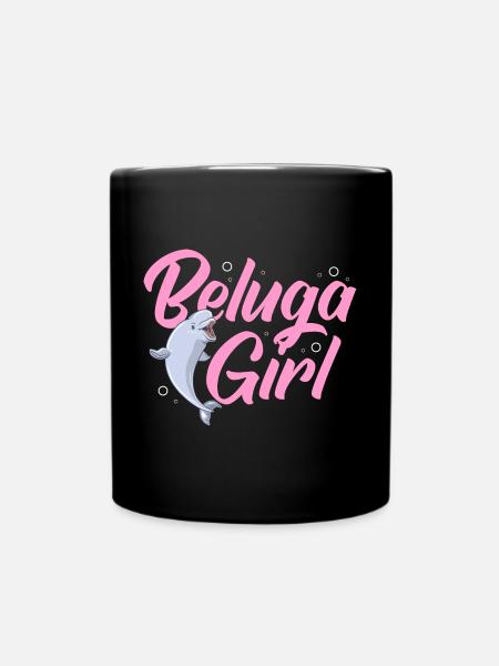 Béluga Béluga Baleine Observation des baleines Dauphin Dauphin - Mug uni - noir