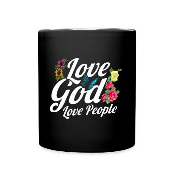 Jesus God Bible Verse Inspirational Gift - Full Colour Mug - black - Front