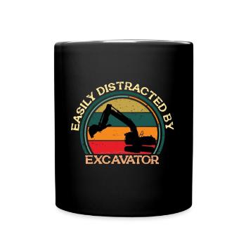 Lustiger Bagger Spruch für Baggerfahrer - Tasse einfarbig - Schwarz - Vorne