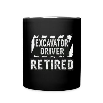 Lustiger Bagger Spruch für Baggerfahrer - Tasse einfarbig - Schwarz - Vorne