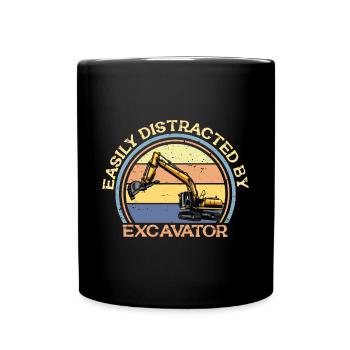 Lustiger Bagger Spruch für Baggerfahrer - Tasse einfarbig - Schwarz - Vorne