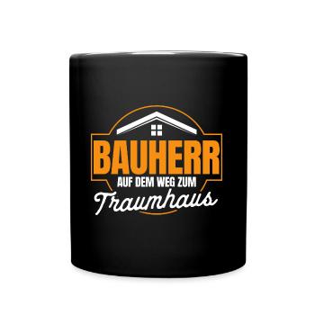Bauherr Auf Dem Weg Zum Traumhaus Bauherr Geschenk - Tasse einfarbig - Schwarz - Vorne