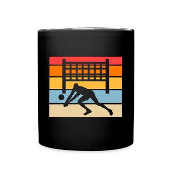 Volleyball Player Retro Volleyball Player Volleyball - Full Colour Mug - black - Front