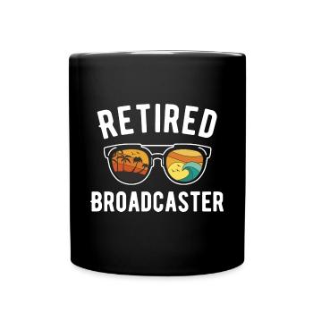 Retired Broadcaster Beach Vibes Design - Full Colour Mug - black - Front