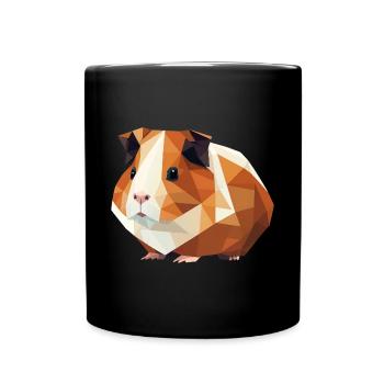 Meerschweinchen Origami Geometrisch - Tasse einfarbig - Schwarz - Vorne
