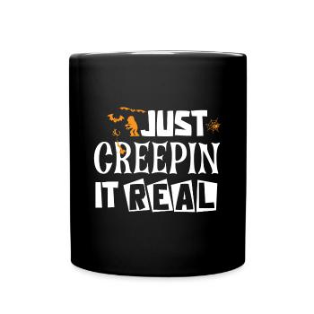 Grusel Halloweenspruch Spruch Halloween - Tasse einfarbig - Schwarz - Vorne