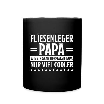 Fliesenleger Lustig Spruch Job Bodenleger Geschenk - Tasse einfarbig - Schwarz - Vorne