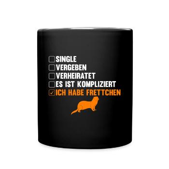 Es ist kompliziert ich habe Frettchen - Tasse einfarbig - Schwarz - Vorne