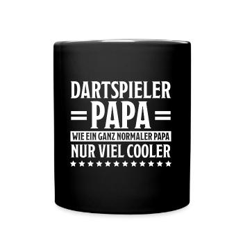 Dartspieler Witz Spruch Darts Dartpfeil Geschenk - Tasse einfarbig - Schwarz - Vorne
