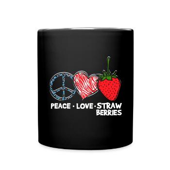 Fraise mignonne - Mug uni - noir - Devant