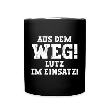 Lutz Lustiger Spruch Vorname Name Lutz - Tasse einfarbig - Schwarz - Vorne