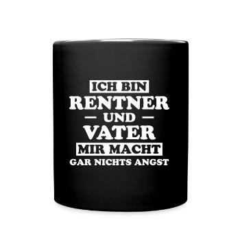 Rentner Lustiger Spruch Rente Ruhestand Geschenk - Tasse einfarbig - Schwarz - Vorne