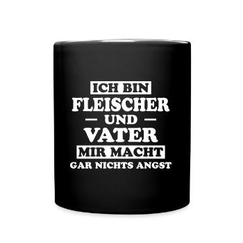 Fleischer Metzger Lustig Spruch Fleischer Geschenk - Tasse einfarbig - Schwarz - Vorne