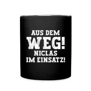 Niclas Lustiger Spruch Vorname Name Niclas - Tasse einfarbig - Schwarz - Vorne