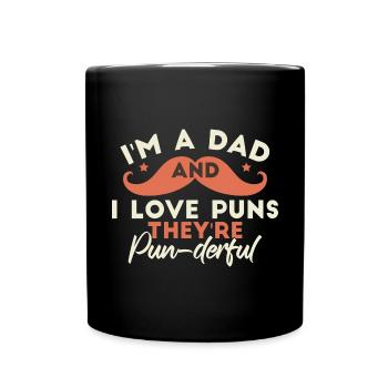 J’adore les jeux de mots | Hommes | Blague de papa - Mug uni - noir - Devant