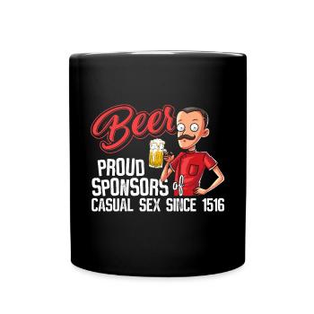 Beer - Proud Sponsor for casual Sex - Tasse einfarbig - Schwarz - Vorne