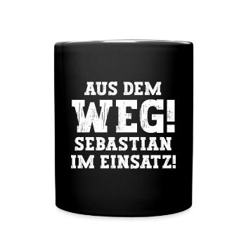Sebastian Lustiger Spruch Vorname Name Sebastian - Tasse einfarbig - Schwarz - Vorne
