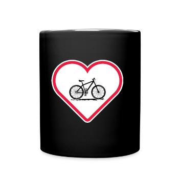 Fahrrad "bike-love" Radfahrer radfahren - Tasse einfarbig - Schwarz - Vorne