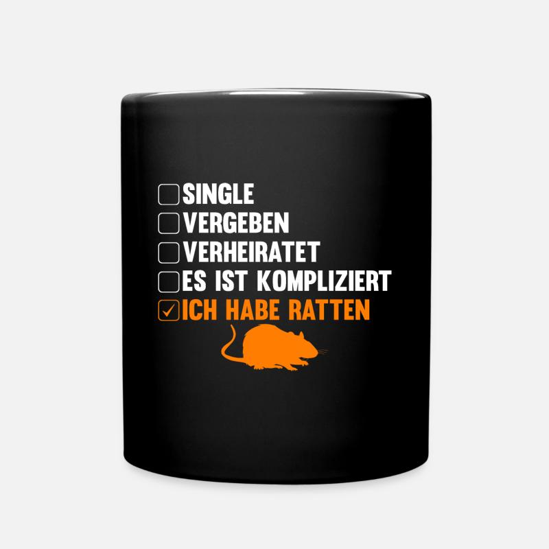 Nagetier Ratte Ratten - Tasse einfarbig - Schwarz