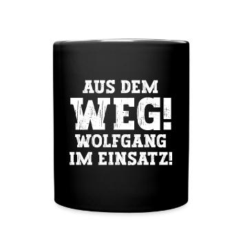 Wolfgang Lustiger Spruch Vorname Name Wolfgang - Tasse einfarbig - Schwarz - Vorne