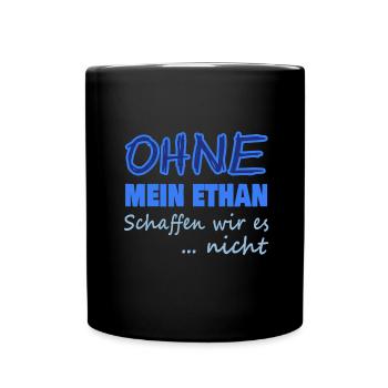Held für Ethan Spruch Vorname - Tasse einfarbig - Schwarz - Vorne