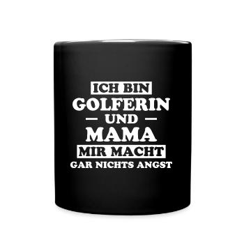 Golferin Minigolf Golf Spruch Golferin Geschenk - Tasse einfarbig - Schwarz - Vorne
