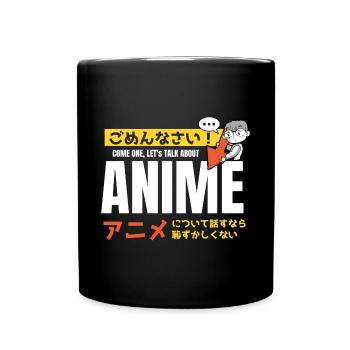 Come on, Lets talk about anime - Full Colour Mug - black - Front
