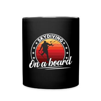 Kiteboarder Fallschirmsprungbrett Kitesurfer - Tasse einfarbig - Schwarz - Vorne