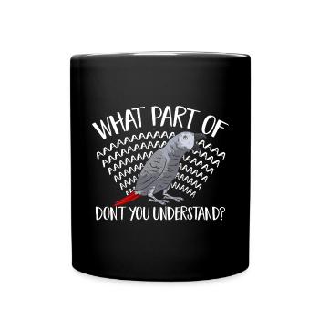 Graupapagei African Grey Parrot Papagei - Tasse einfarbig - Schwarz - Vorne