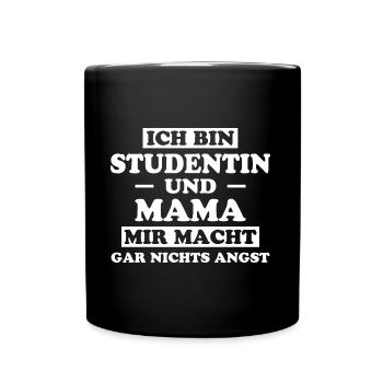 Studentin Spruch Universität Studentin Geschenk - Tasse einfarbig - Schwarz - Vorne