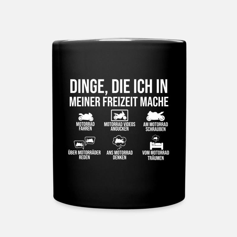 Biker Motorradfahrer Motorrad - Tasse einfarbig - Schwarz