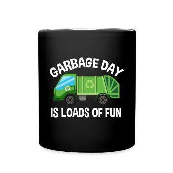 Garbage trucks, garbage day, garbage collection - Full Colour Mug - black - Front