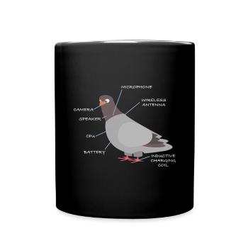 Pigeons are liars | Spy, funny sayings - Full Colour Mug - black - Front