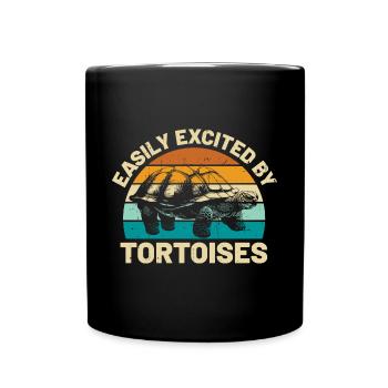 Easily Excited By Tortoises Vintage Sunset Retro T - Tasse einfarbig - Schwarz - Vorne