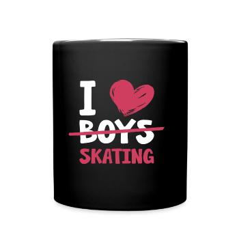 skateboard skater love skating grind & flip - Tasse einfarbig - Schwarz - Vorne