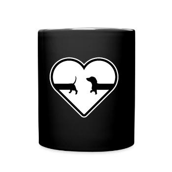 Dachshund Dackel Hund Teckel stretch DackelLove - Tasse einfarbig - Schwarz - Vorne