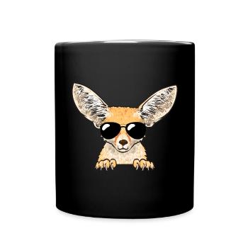 Fennek Fuchs Fennec Fox Wüstenfuchs - Tasse einfarbig - Schwarz - Vorne