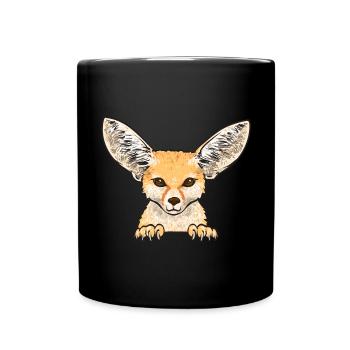 Fennek Fuchs Fennec Fox Wüstenfuchs - Tasse einfarbig - Schwarz - Vorne