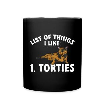 Schildpatt Katze Tortoiseshell Cat Tortie - Tasse einfarbig - Schwarz - Vorne