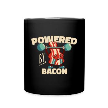 Propulsé par Bacon Funny Bacon Lover - Mug uni - noir - Devant