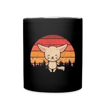 Retro Vintage Fennec Fuchs Besitzer Fennec Füchse - Tasse einfarbig - Schwarz - Vorne