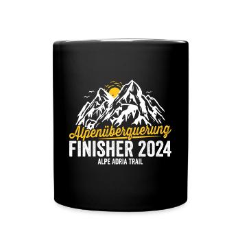 Alpenüberquerung 2024 Alpe Adria Trail Pilgerweg - Tasse einfarbig - Schwarz - Vorne