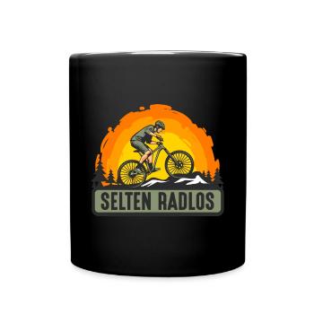 Coole Fahrrad und Mountainbike Geschenke MTB - Tasse einfarbig - Schwarz - Vorne