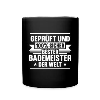 Rettungsschwimmer Bademeister - Tasse einfarbig - Schwarz - Vorne