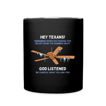 Texas Weather Winter Ice Design pour les fiers Texans - Mug uni - noir - Devant