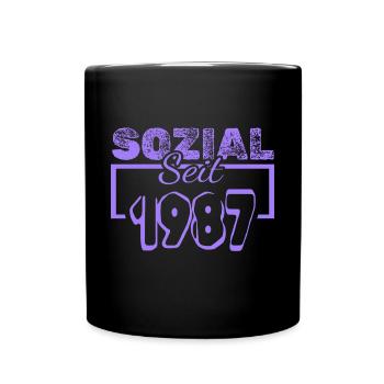 Jahr 1987 - Tasse einfarbig - Schwarz - Vorne
