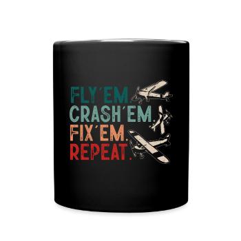 Ferngesteuertes Flugzeug Modellflugzeug - Tasse einfarbig - Schwarz - Vorne