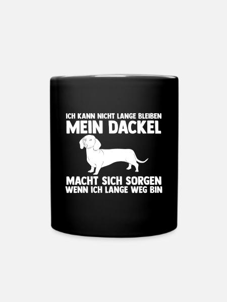 Hund Dackel - Tasse einfarbig - Schwarz